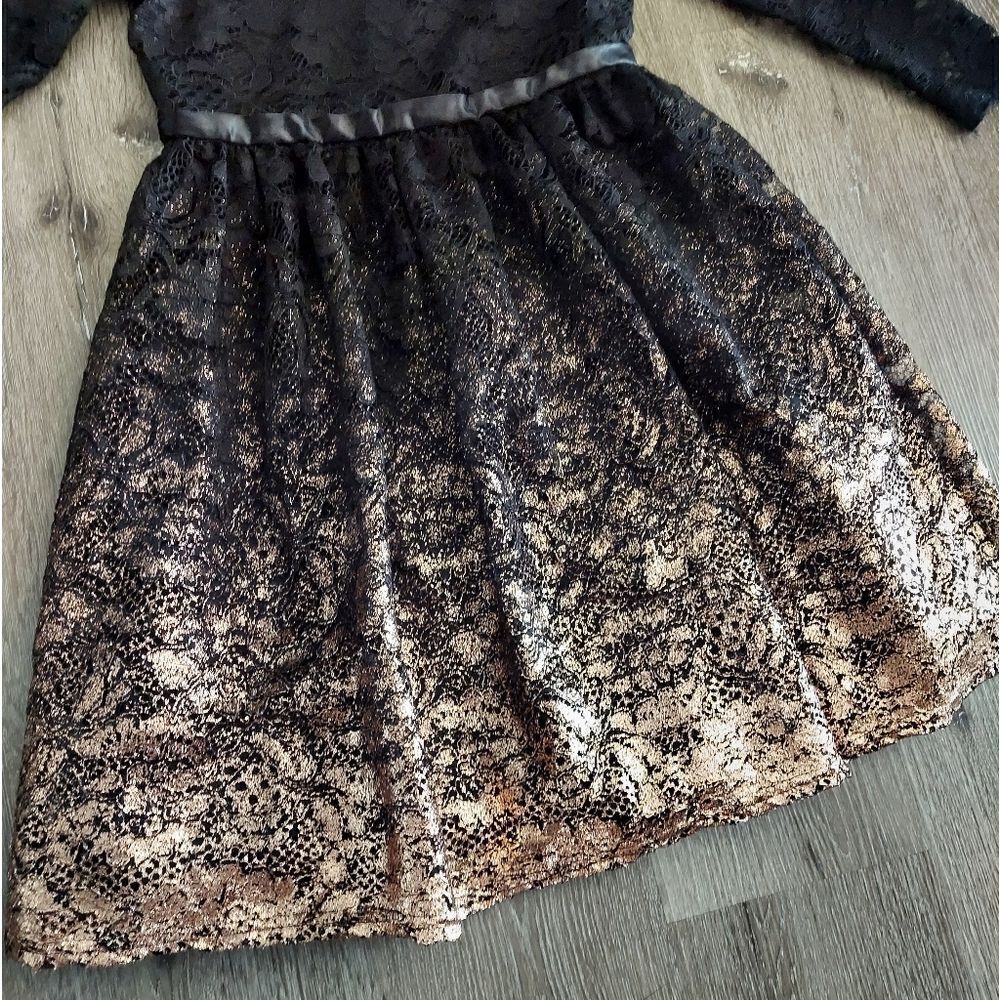 BLUSH by US ANGELS CECILIA FOIL LACE GIRLS DRESS - Picture 3 of 10